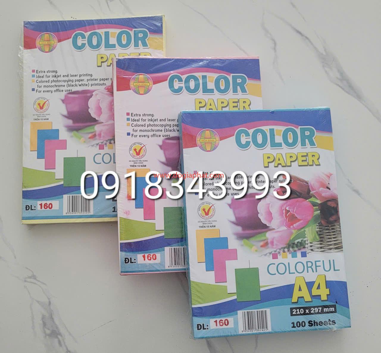 BÌA THÁI A4 160 (XANH BIỂN, XANH LÁ, VÀNG, HỒNG) 