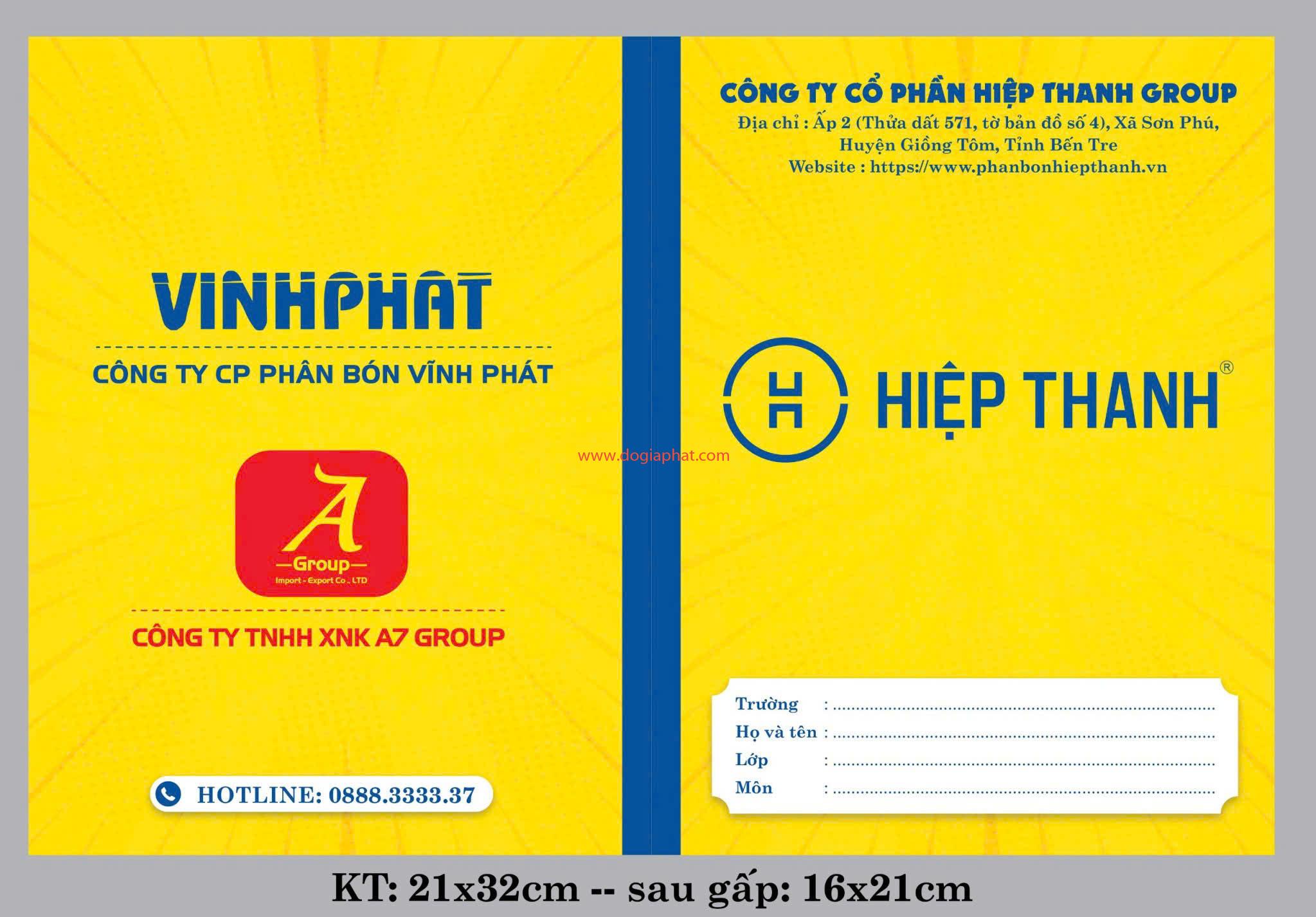 SẢN XUẤT TẬP HỌC SINH QUẢNG CÁO, KHUYẾN MÃI 