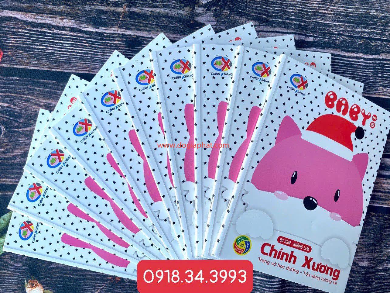 Tập học sinh Baby Chính Xương 80gsm 96T 4 Ô + 5 Ô 
