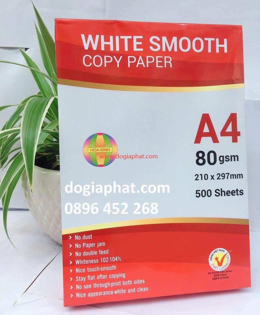 GIẤY WHITE SMOOTH A4 80